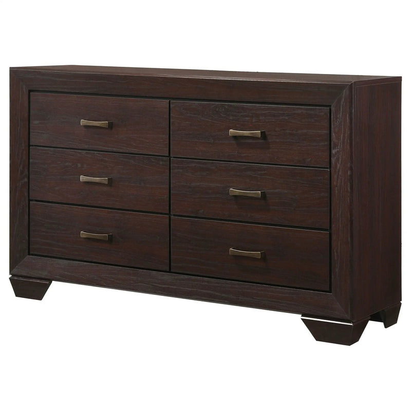 Kauffman 6-drawer Dresser Dark Cocoa by Unique Piece Furniture