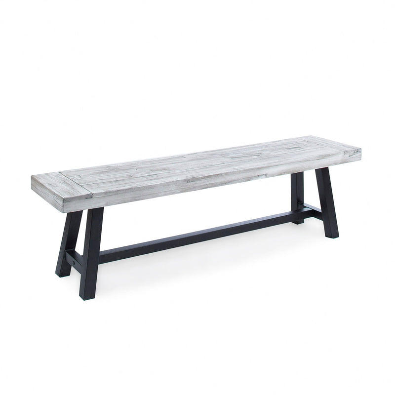 Tranquilizer Outdoor Acacia Wood Bench With Slat Panel Design by HouseOfZazla