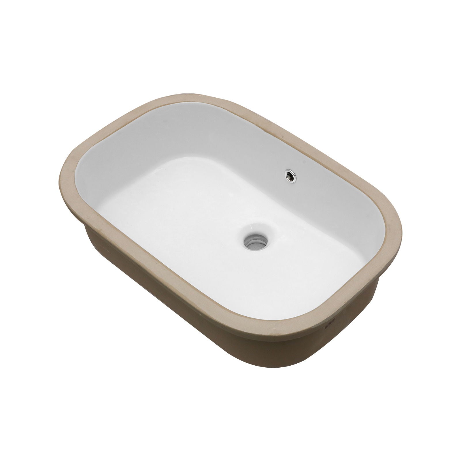Undermount Bathroom Sink 22" X 15.25" With Overflow Sleek, High Temperature Fired, Stain Resistant, Smooth Polished Surface - White by HouseOfZazla