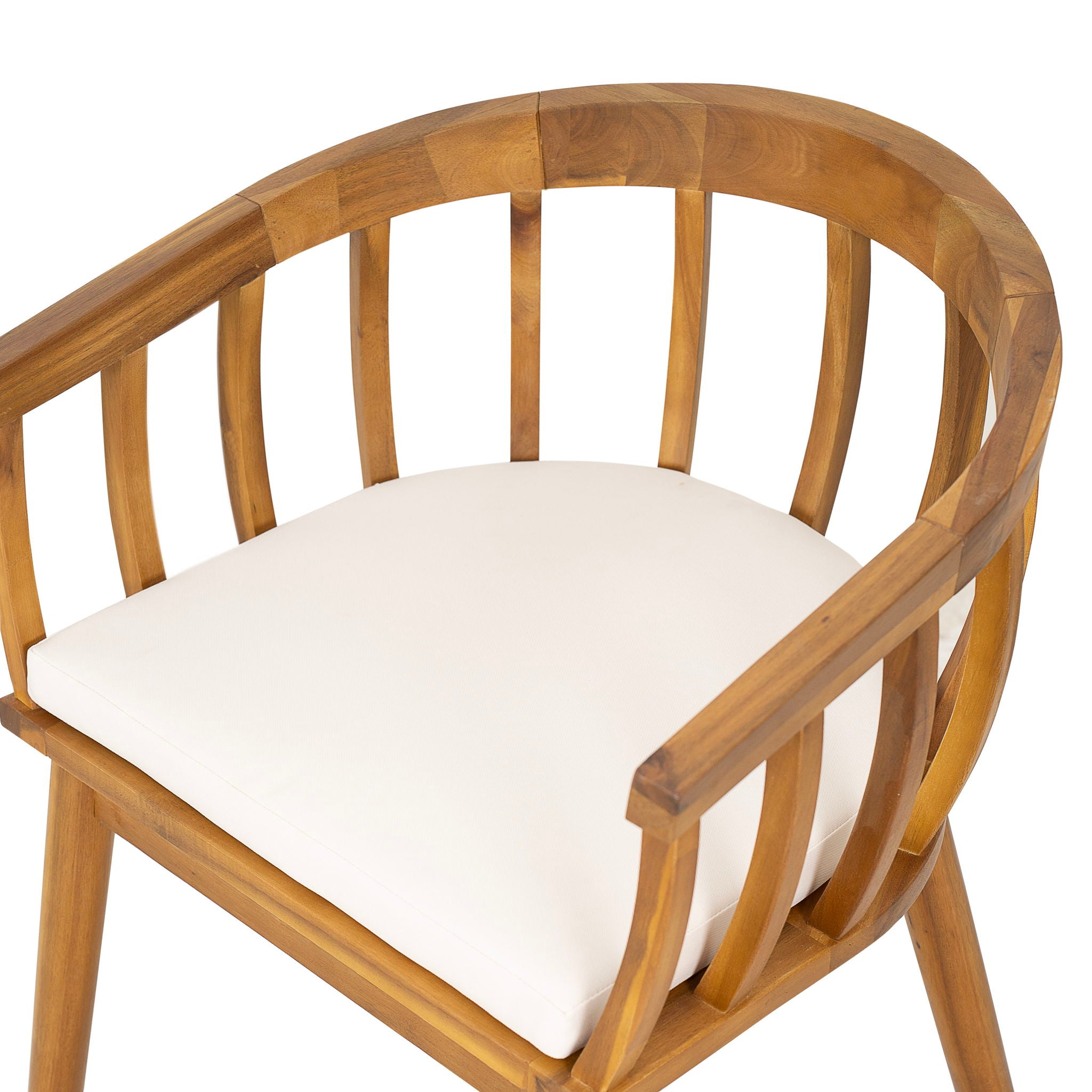 Klismos Dining Armchair (Set of 2) - Teak / Beige by HouseOfZazla