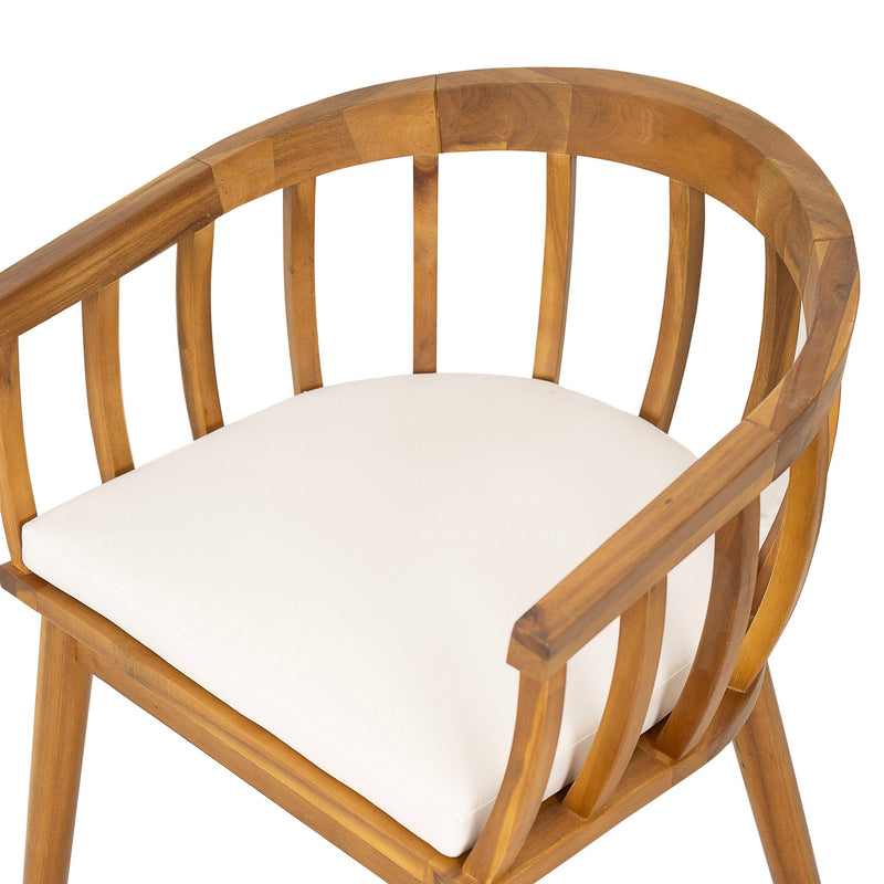 Klismos Dining Armchair (Set of 2) - Teak / Beige by HouseOfZazla