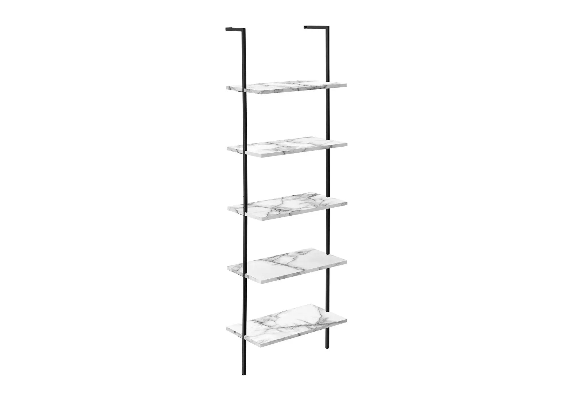 5-Tier Ladder Bookshelf with Marble Look for Office & Home by HouseOfZazla