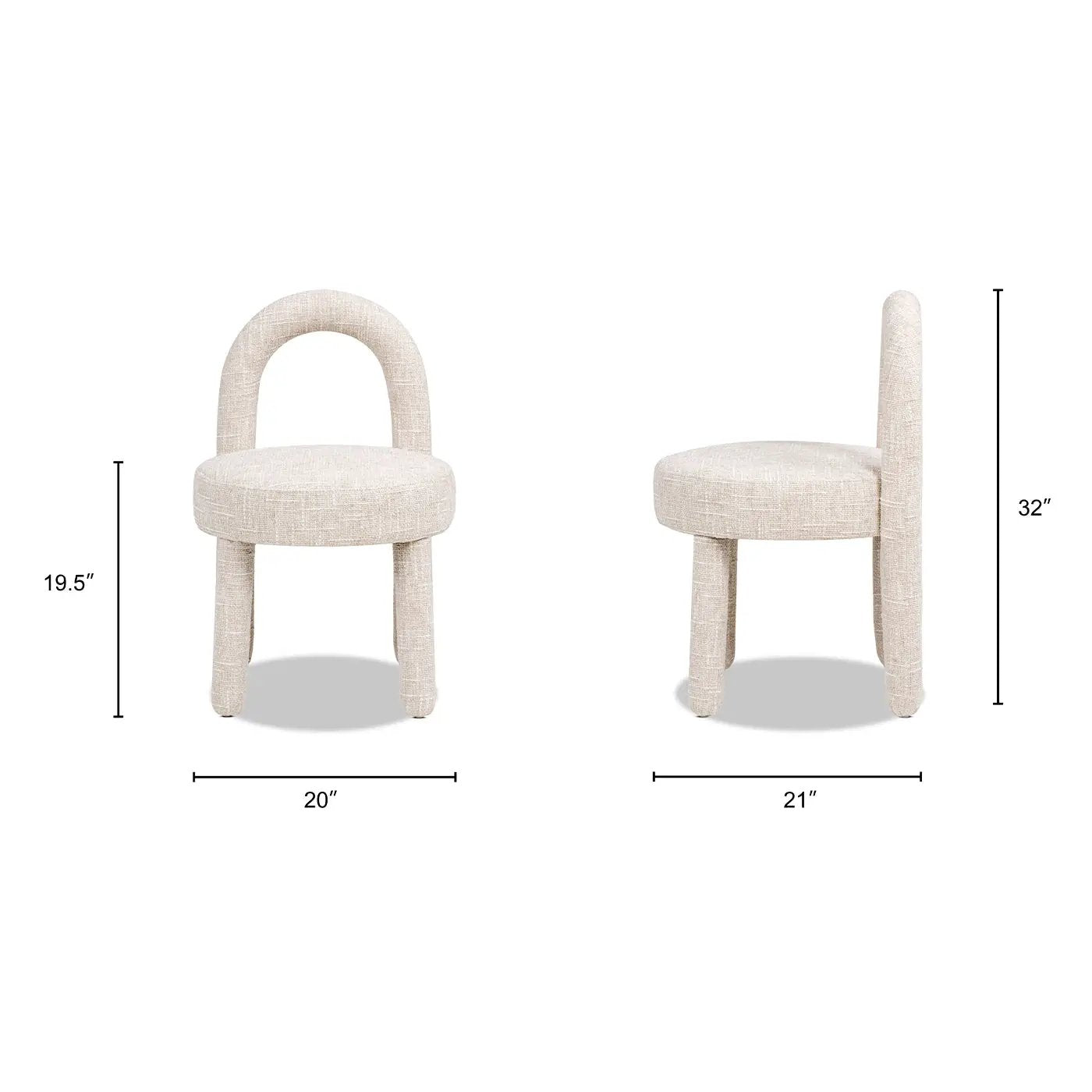 Penny Round Arched Fully Upholstered Dining Side Chair, Set of 2 by HouseOfZazla