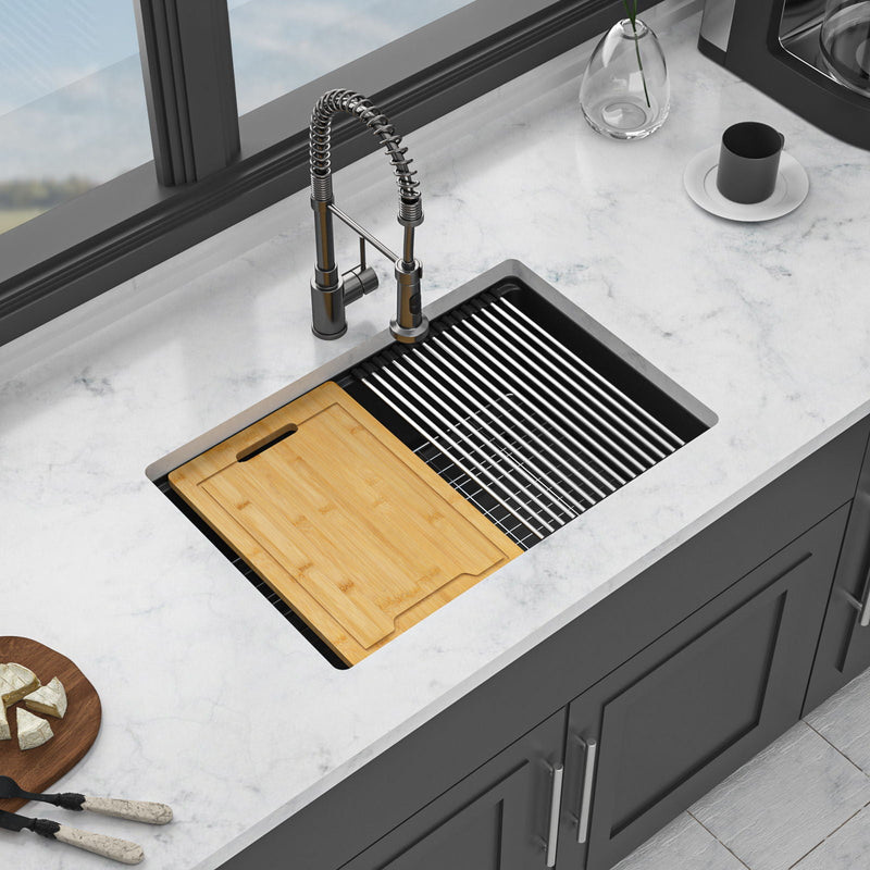 Quartz Kitchen Sink, Granite Composite Workstation Undermount by HouseOfZazla