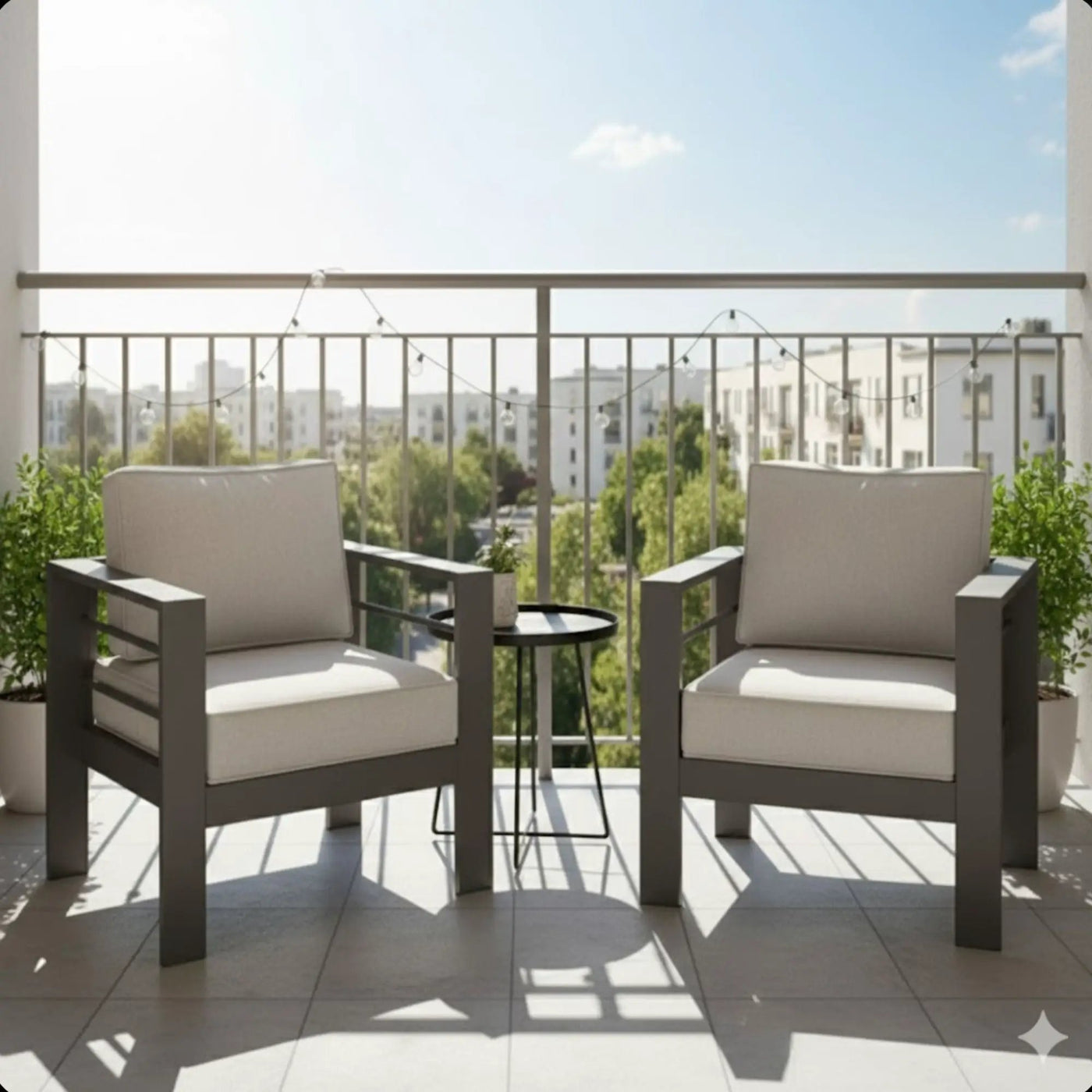 Modern All-Weather Patio Armchairs With Thick Cushions (Set of 2) by HouseOfZazla