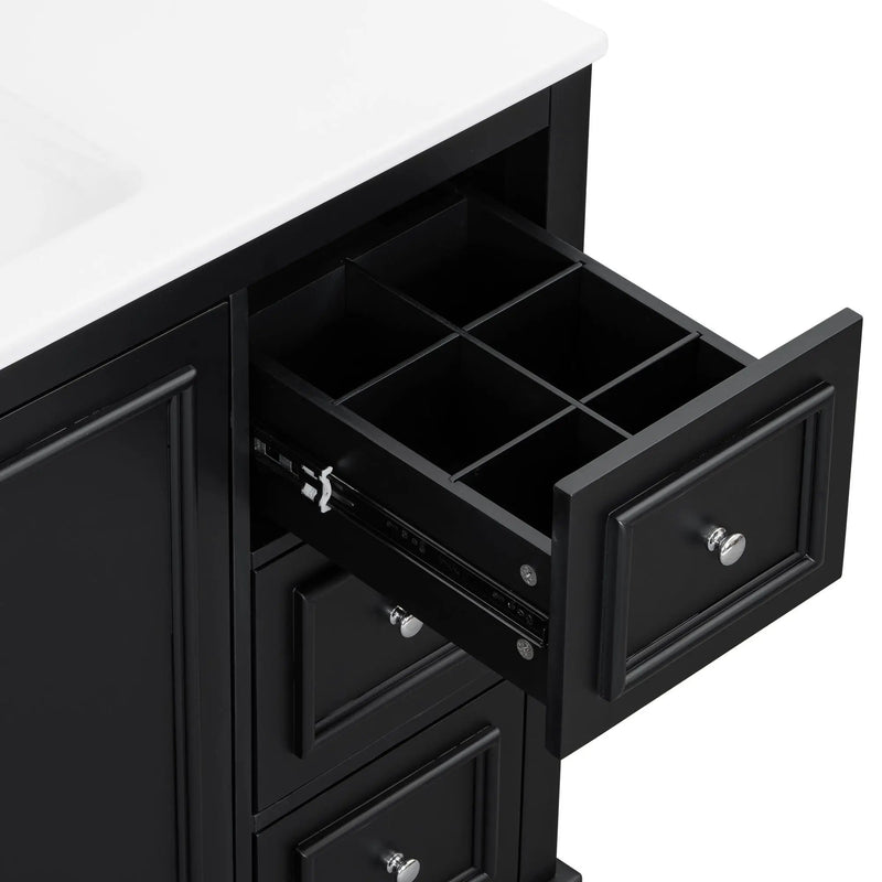 Bathroom Vanity With Sink, Soft-Close Doors, Adjustable U-Shelf, 3 Drawers by HouseOfZazla