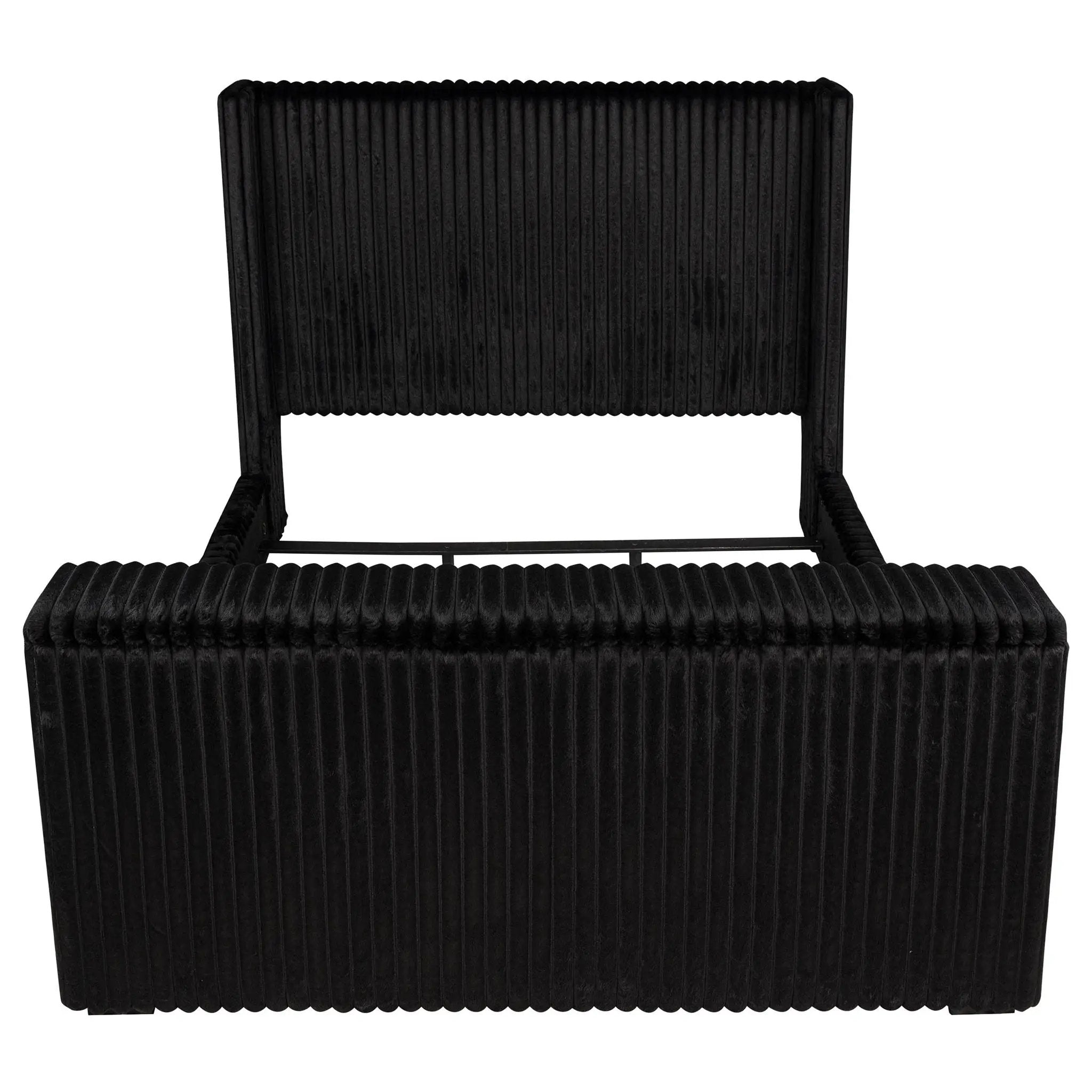 Centergrove Upholstered Eastern King Wingback TV Bed Black by Unique Piece Furniture