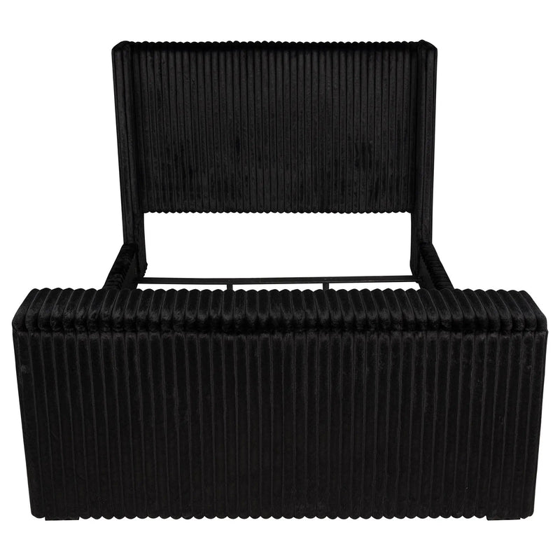 Centergrove Upholstered Eastern King Wingback TV Bed Black by Unique Piece Furniture