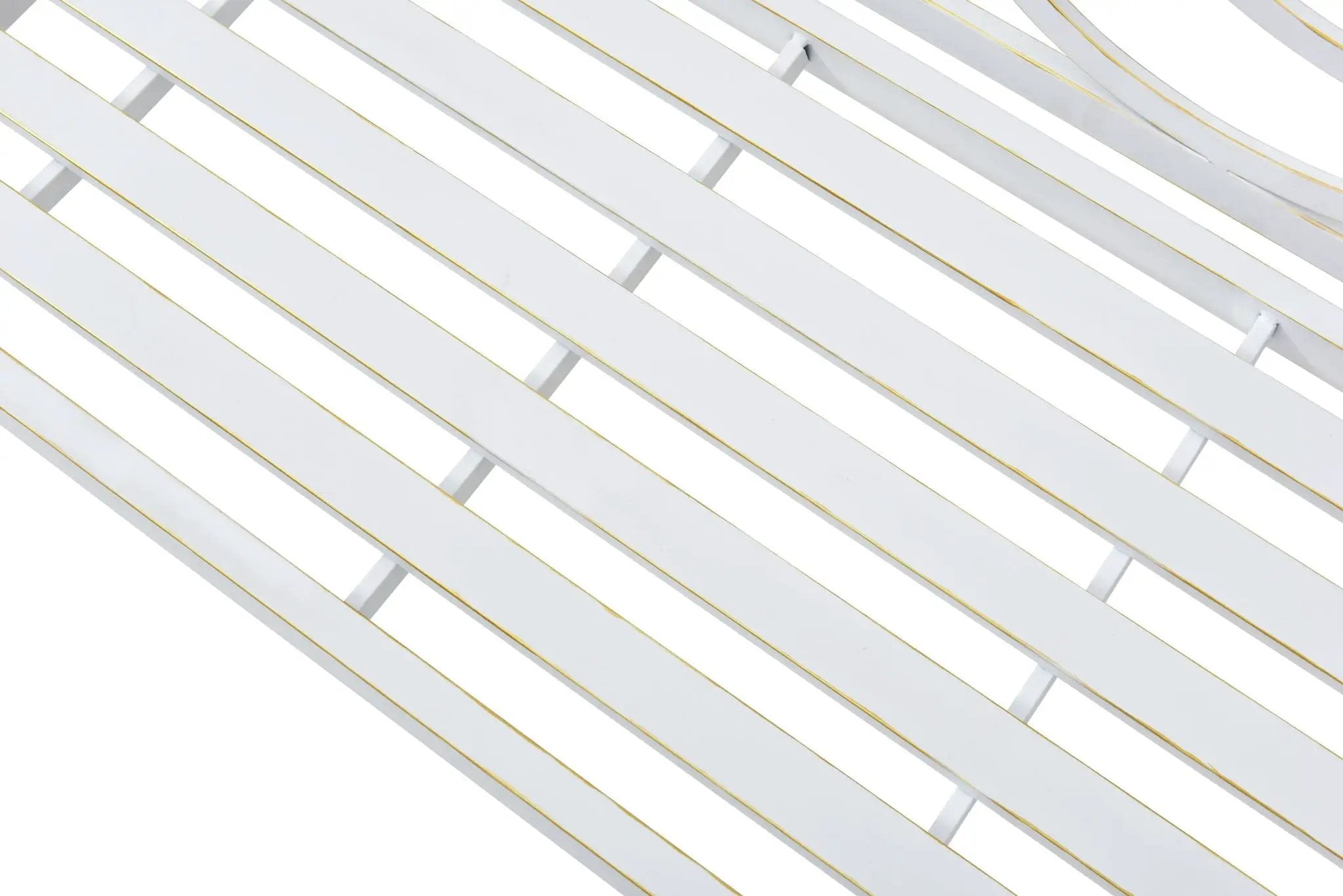 Outdoor Garden Patio Bench With Backrest And Armrest, Slatted Seat For Park, Yard & Porch, Balcony, Accommodates 2 - 3 People - White by HouseOfZazla