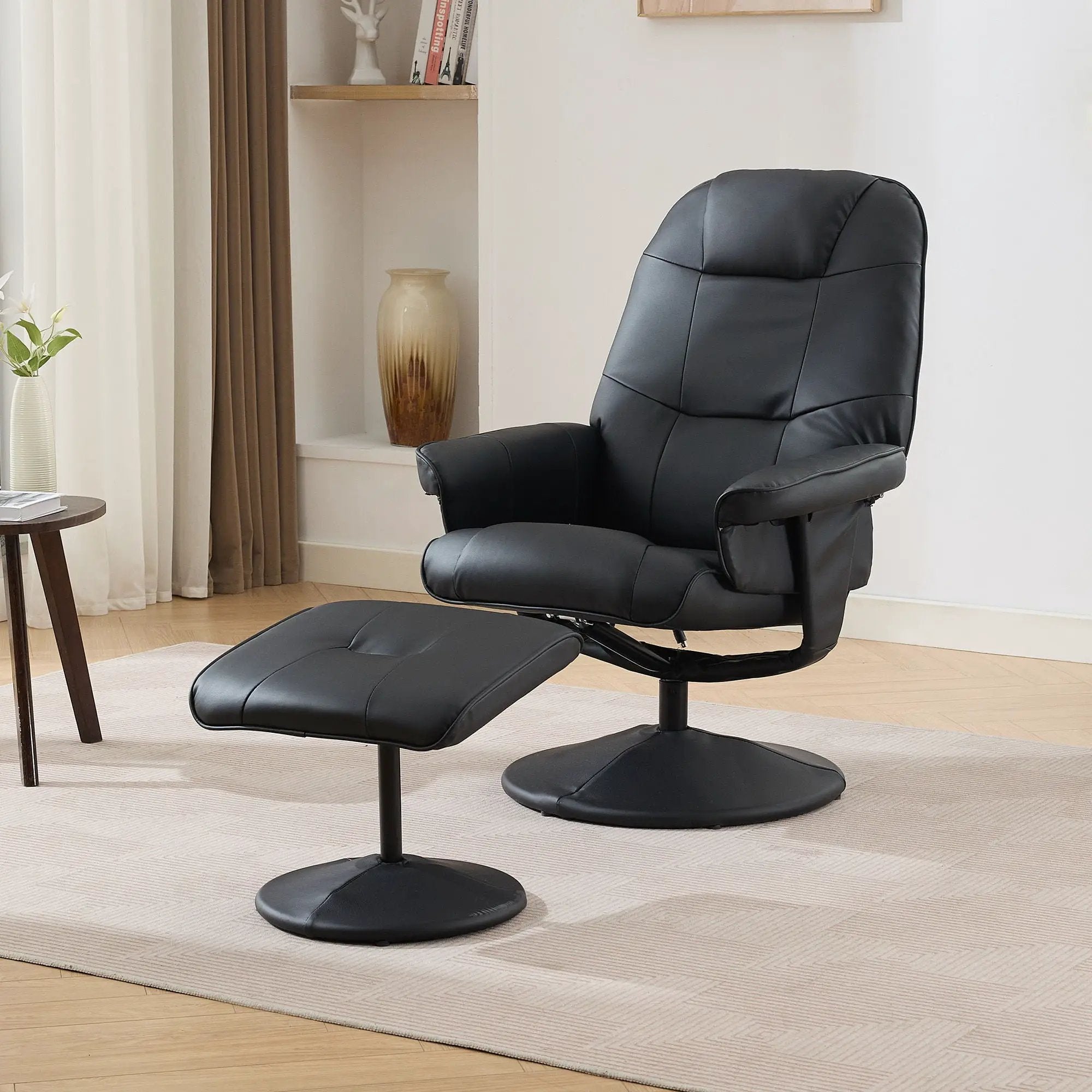 360° Swivel Reclining Chair With Wrapped Base, 5 Point Vibration Massage by HouseOfZazla