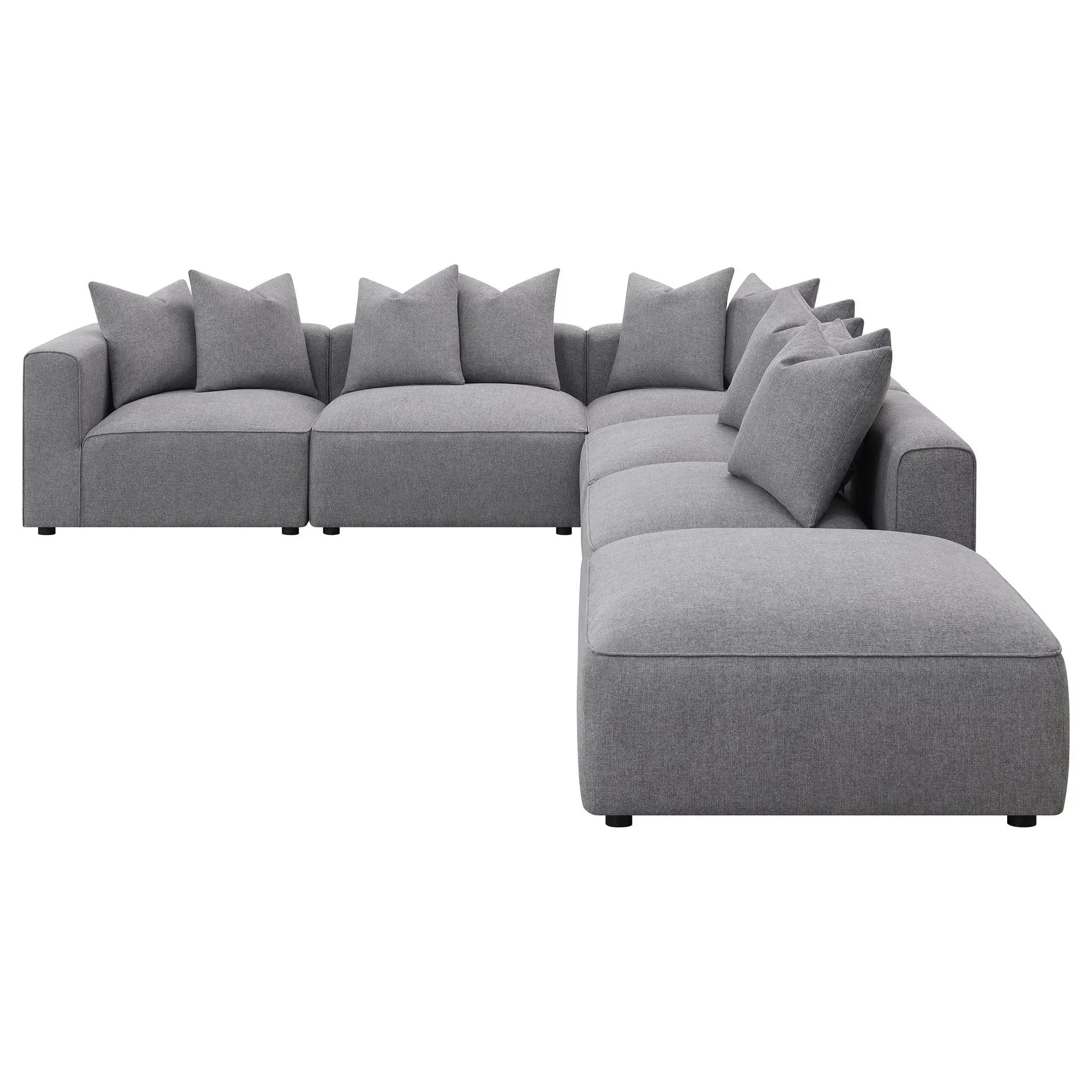 Jennifer 6-piece Upholstered Modular Sectional Grey by Unique Piece Furniture