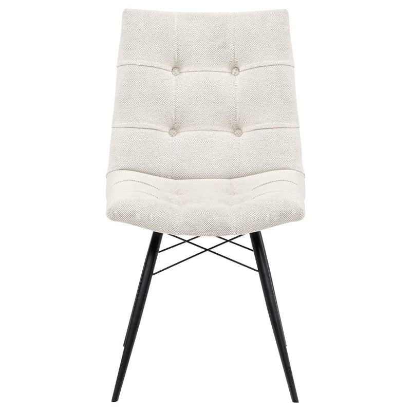 Aiken Fabric Upholstered Dining Side Chair Saddle Stone White (Set of 4) by Unique Piece Furniture