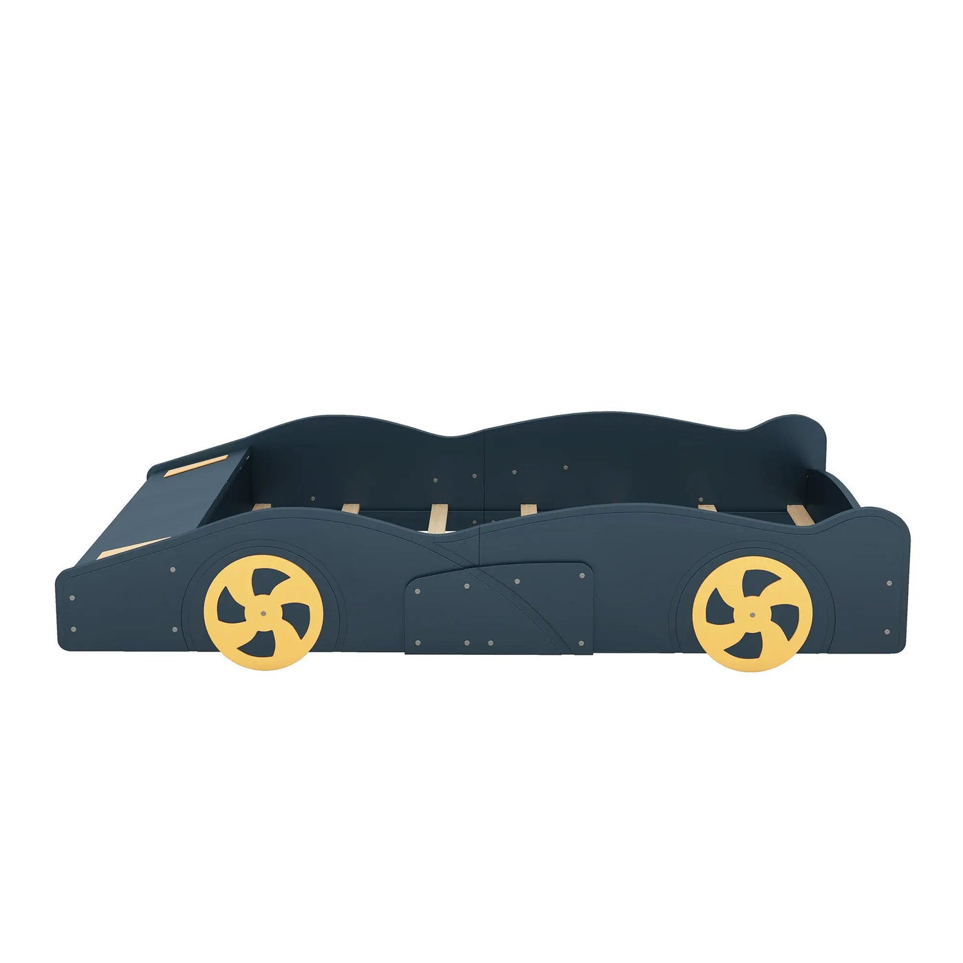 Race Car Shaped Platform Bed With Wheels And Storage by HouseOfZazla