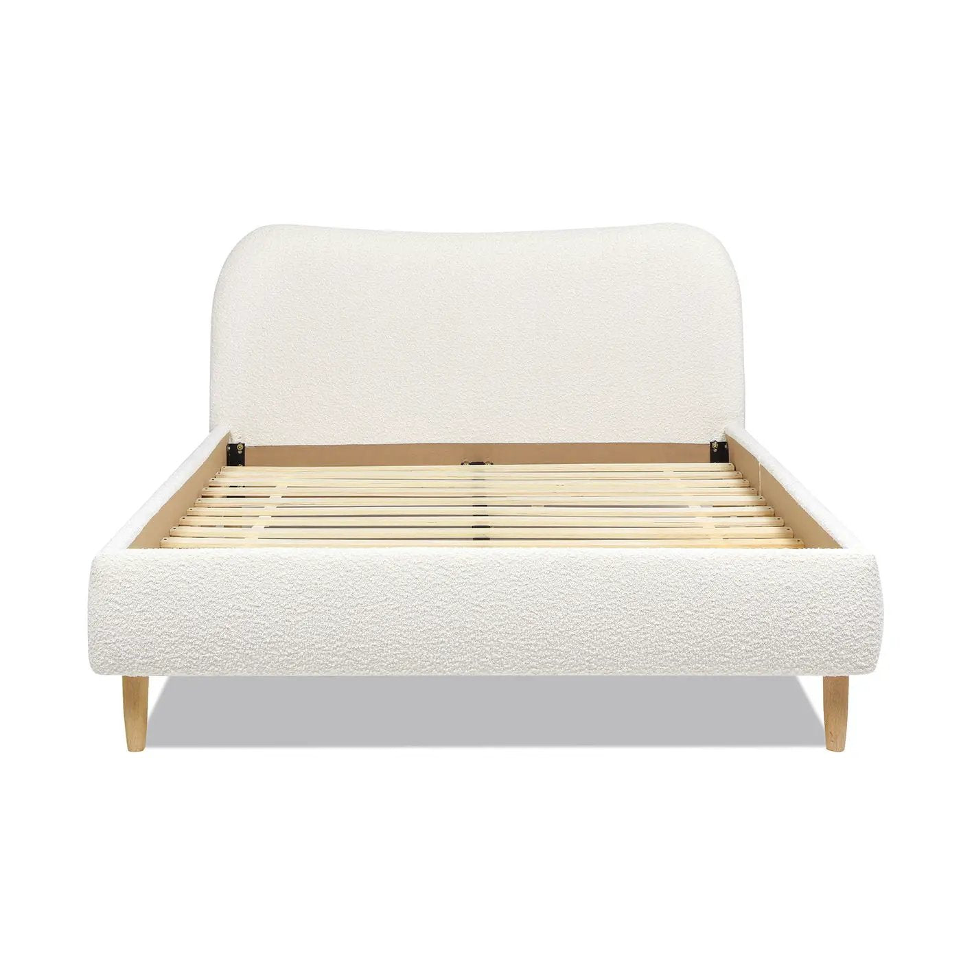 Roman - Curved Headboard Upholstered Platform Bed by HouseOfZazla