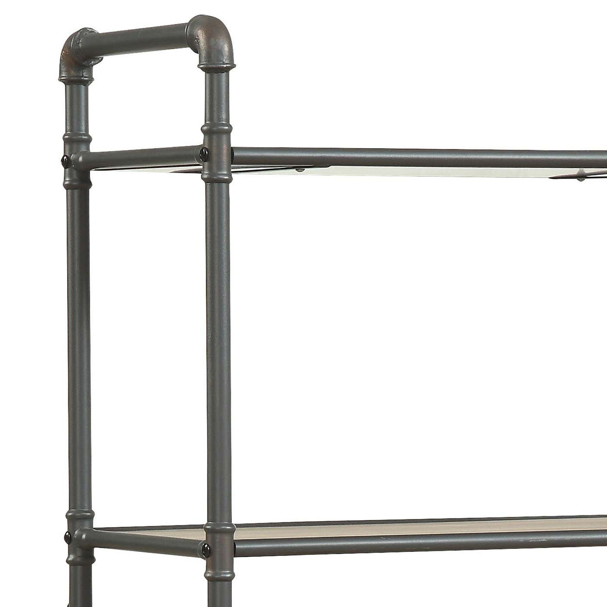 Light Brown Bookshelf with Durable Metal Frame - 26"W x 14"D x 49"H, photo 5 of 19