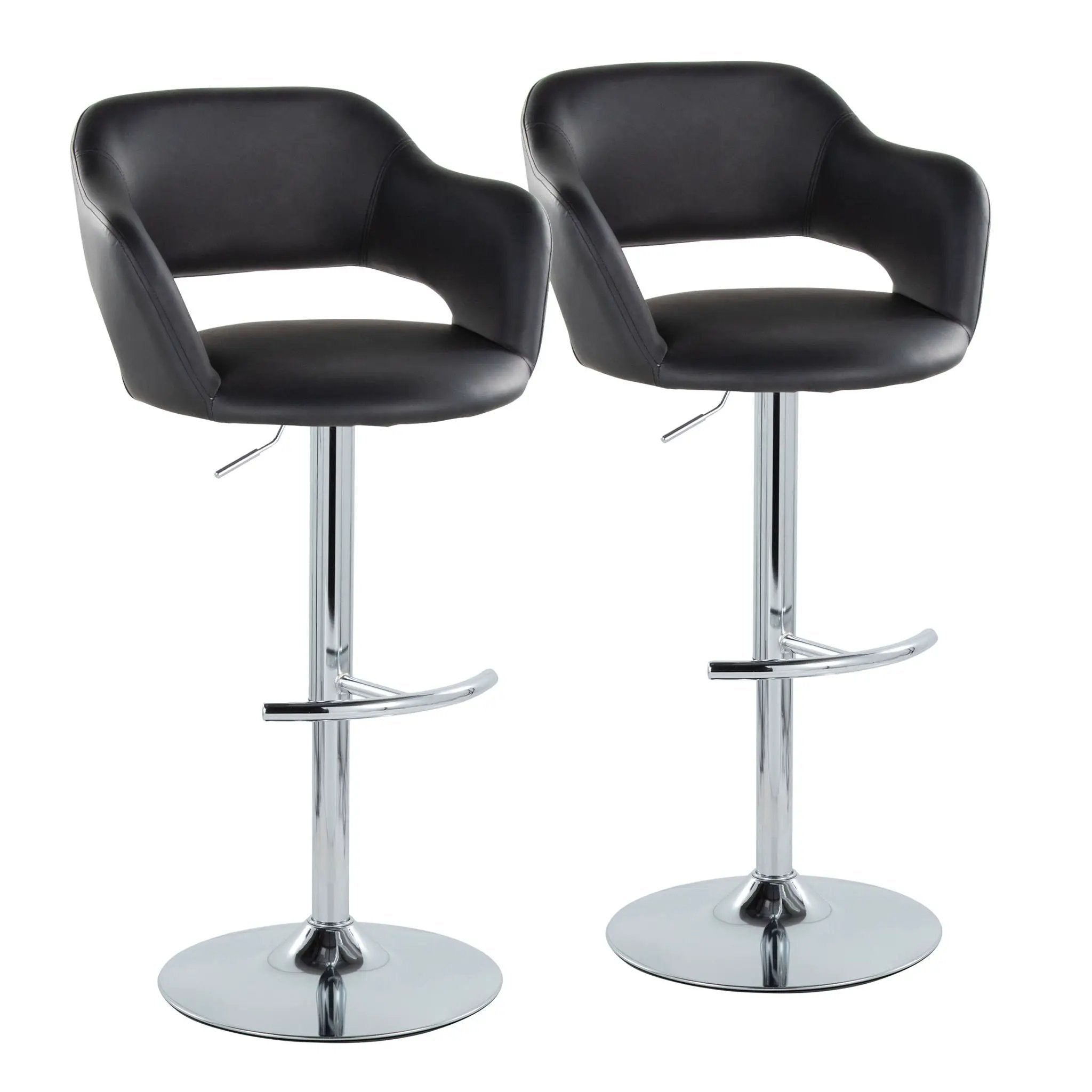 Margarite - Contemporary Ajustable Barstool With Swivel With Rounded T Footrest (Set of 2) by Unique Piece Furniture