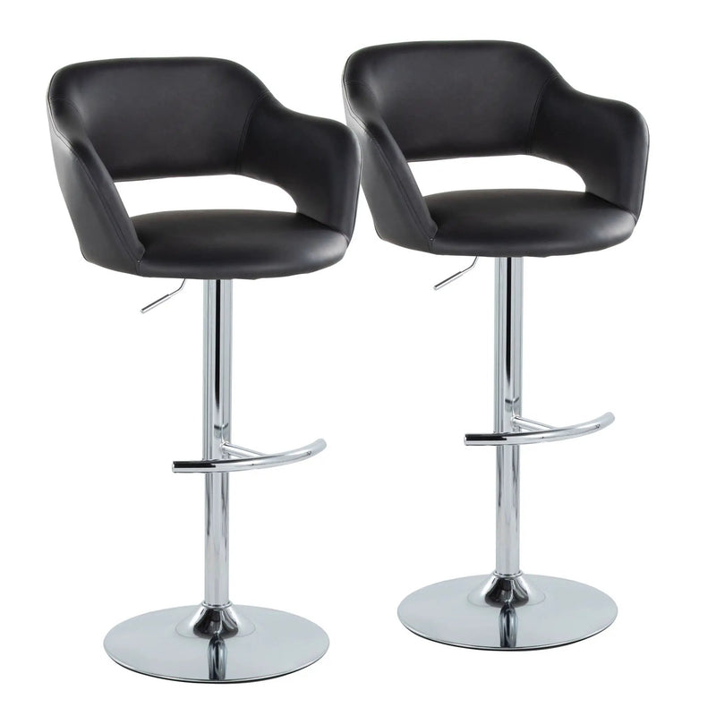 Margarite - Contemporary Ajustable Barstool With Swivel With Rounded T Footrest (Set of 2) by Unique Piece Furniture