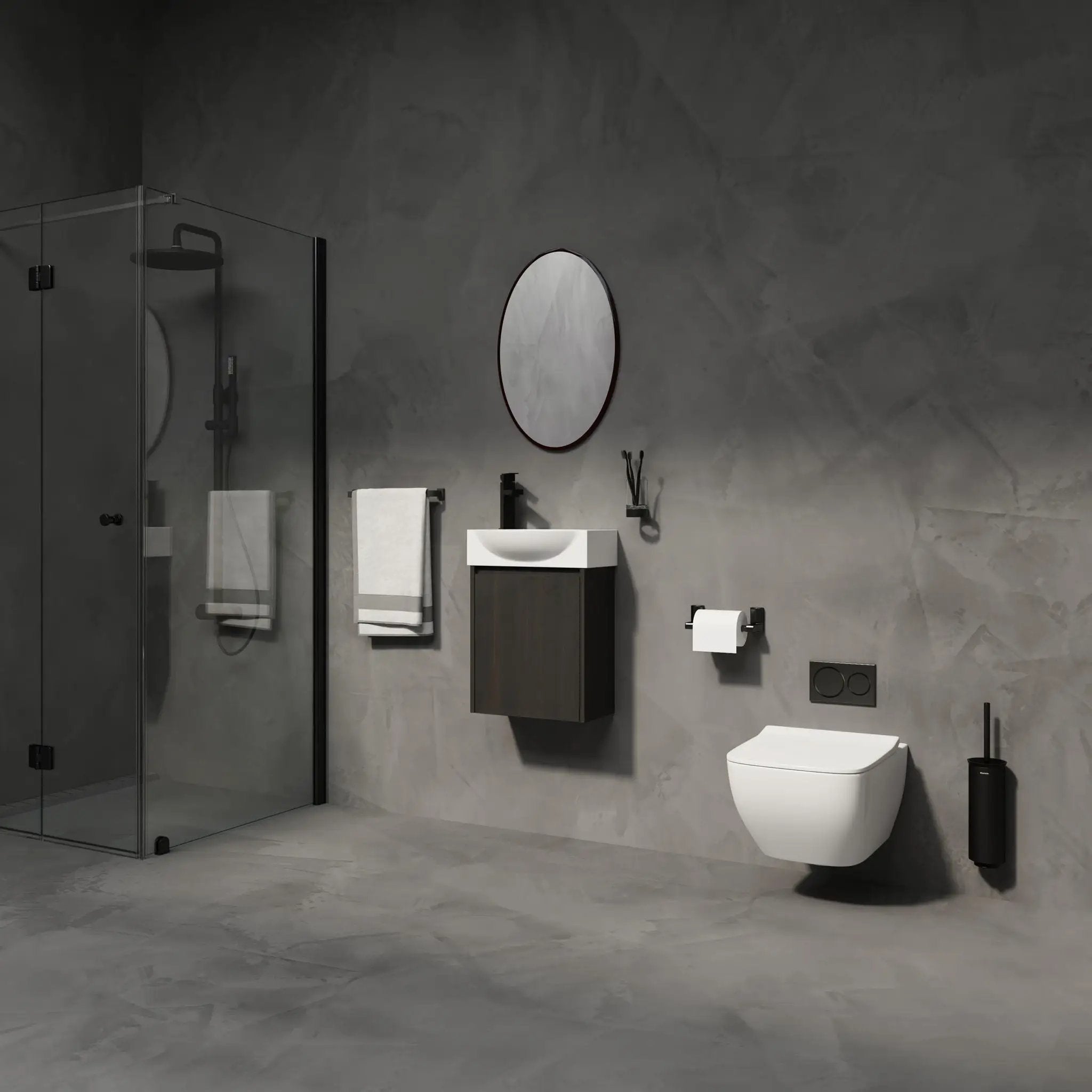 Modern Bathroom Vanity With Ceramic Basin, Wall Mounted Floating Sink Combo, Storage Cabinet by Unique Piece Furniture