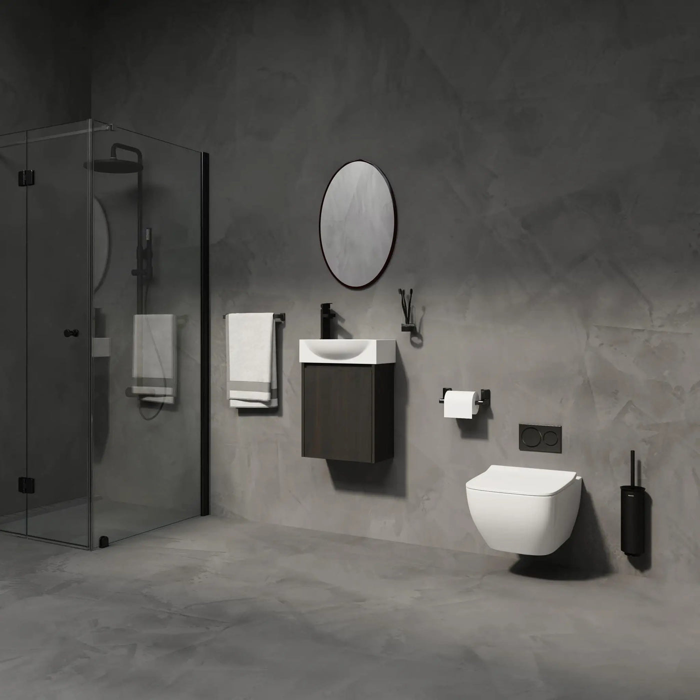 Modern Bathroom Vanity With Ceramic Basin, Wall Mounted Floating Sink Combo, Storage Cabinet by HouseOfZazla