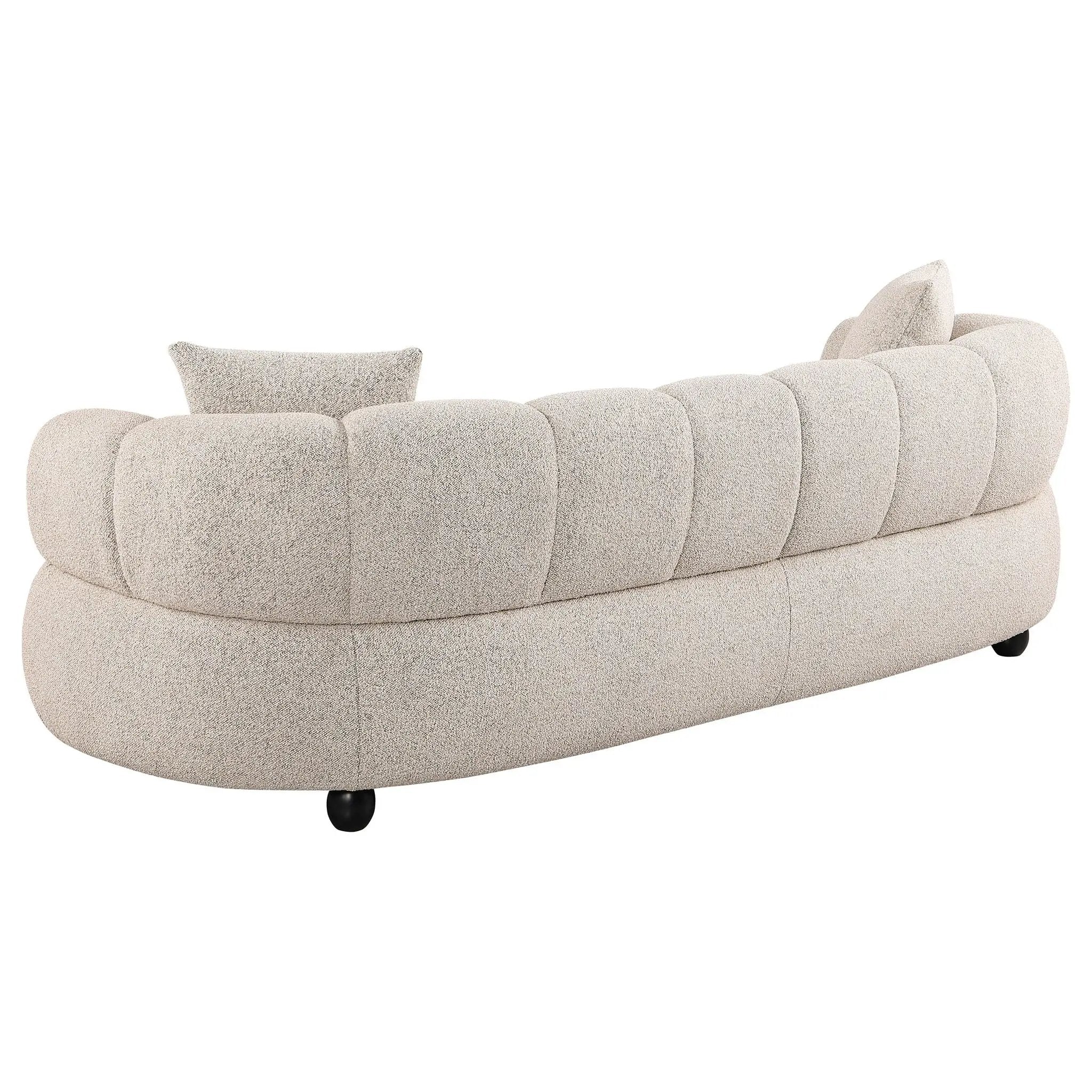 Whitney Contemporary Channel Tufted Boucle Upholstered Sofa Set by Unique Piece Furniture
