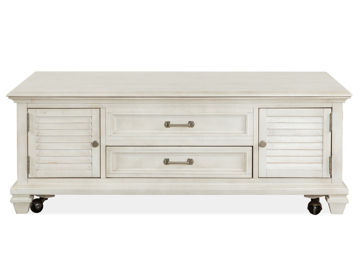 Newport - Lift Top Storage Cocktail Table (With Casters) - Alabaster, photo 4 of 7