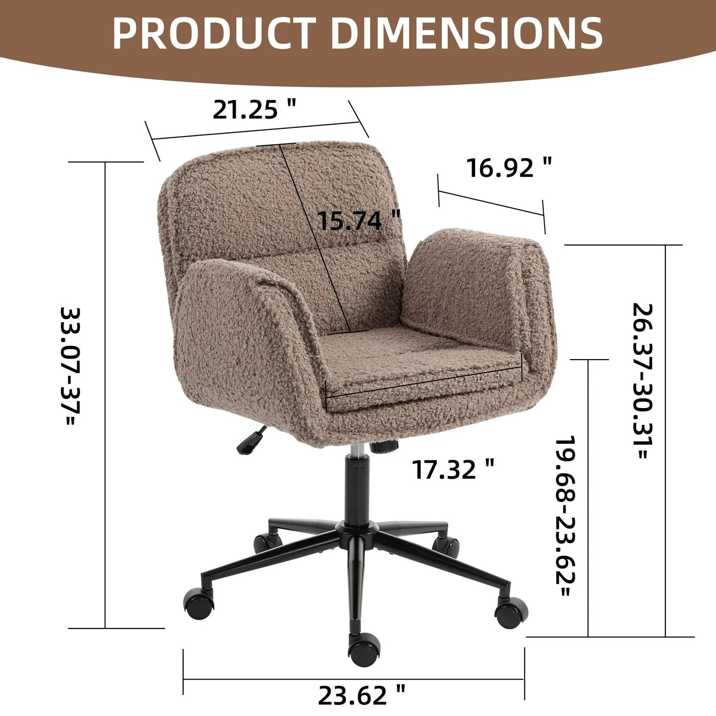Criss Cross Swivel Desk Chair With Adjustable Armrests & Wheels For Home Office by HouseOfZazla