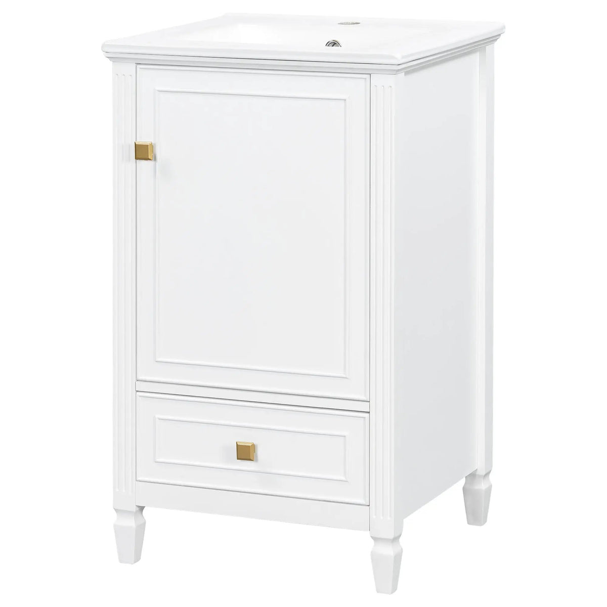 20" Bathroom Vanity with Ceramic Sink and Storage Cabinet by HouseOfZazla