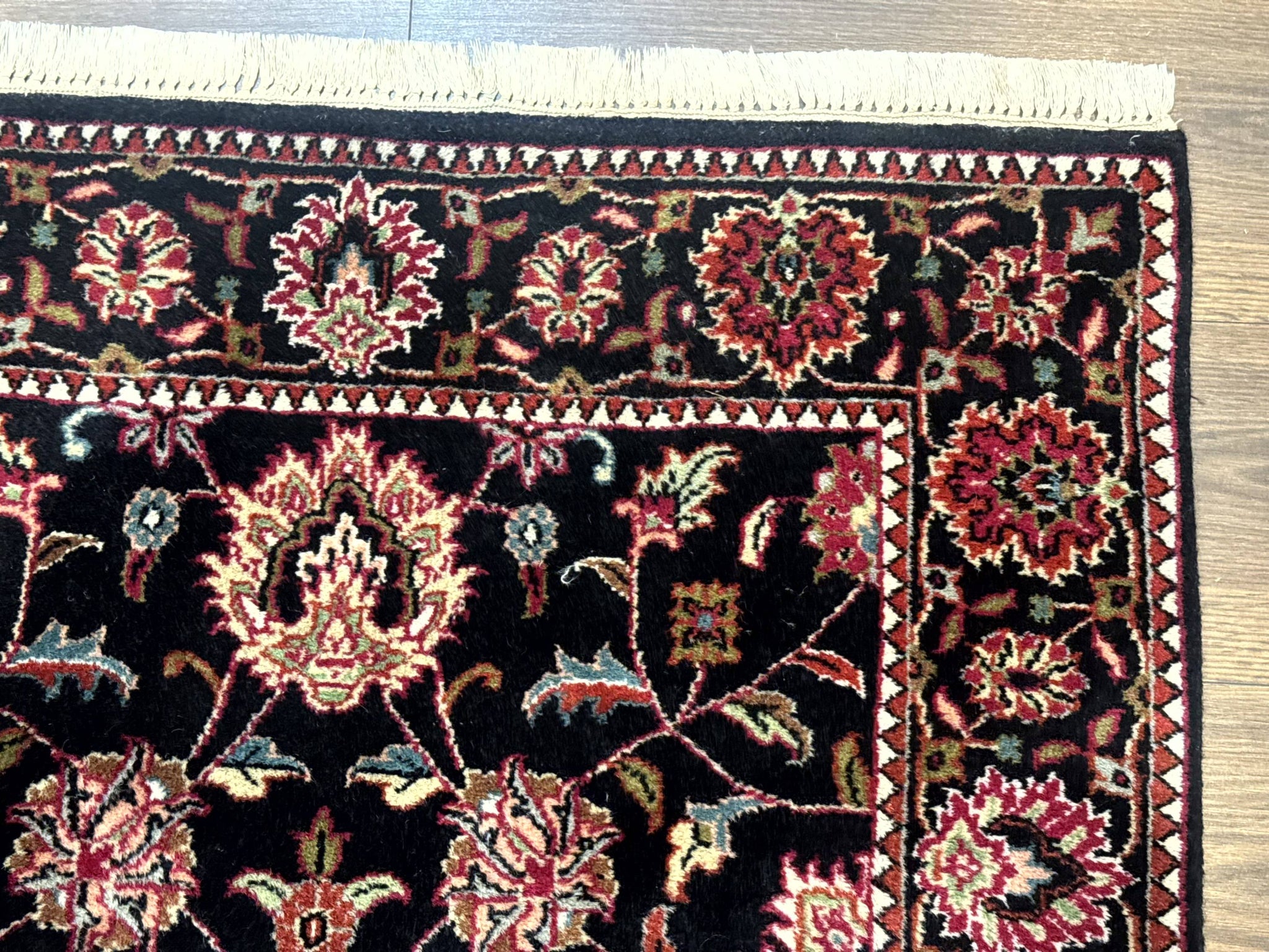 Indo Persian Sarouk Rug 3x5, Black Traditional Oriental Carpet by Jewel Rugs