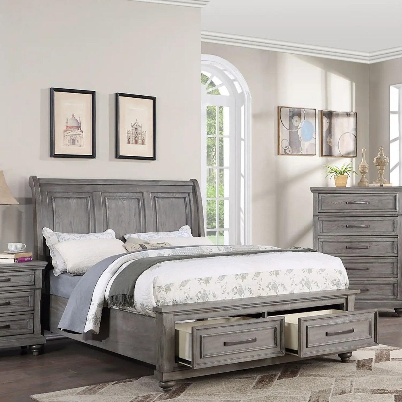 3 Piece Bedroom Set, Bed With 2 Nightstands by HouseOfZazla
