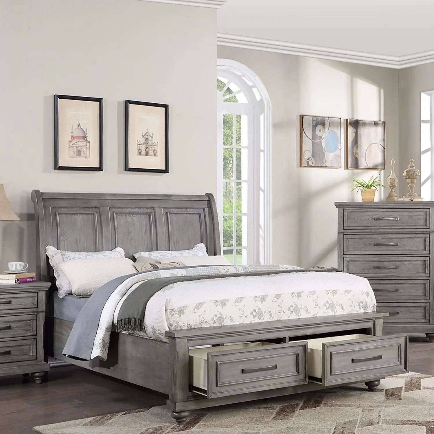 3 Piece Bedroom Set, Bed With 2 Nightstands by HouseOfZazla