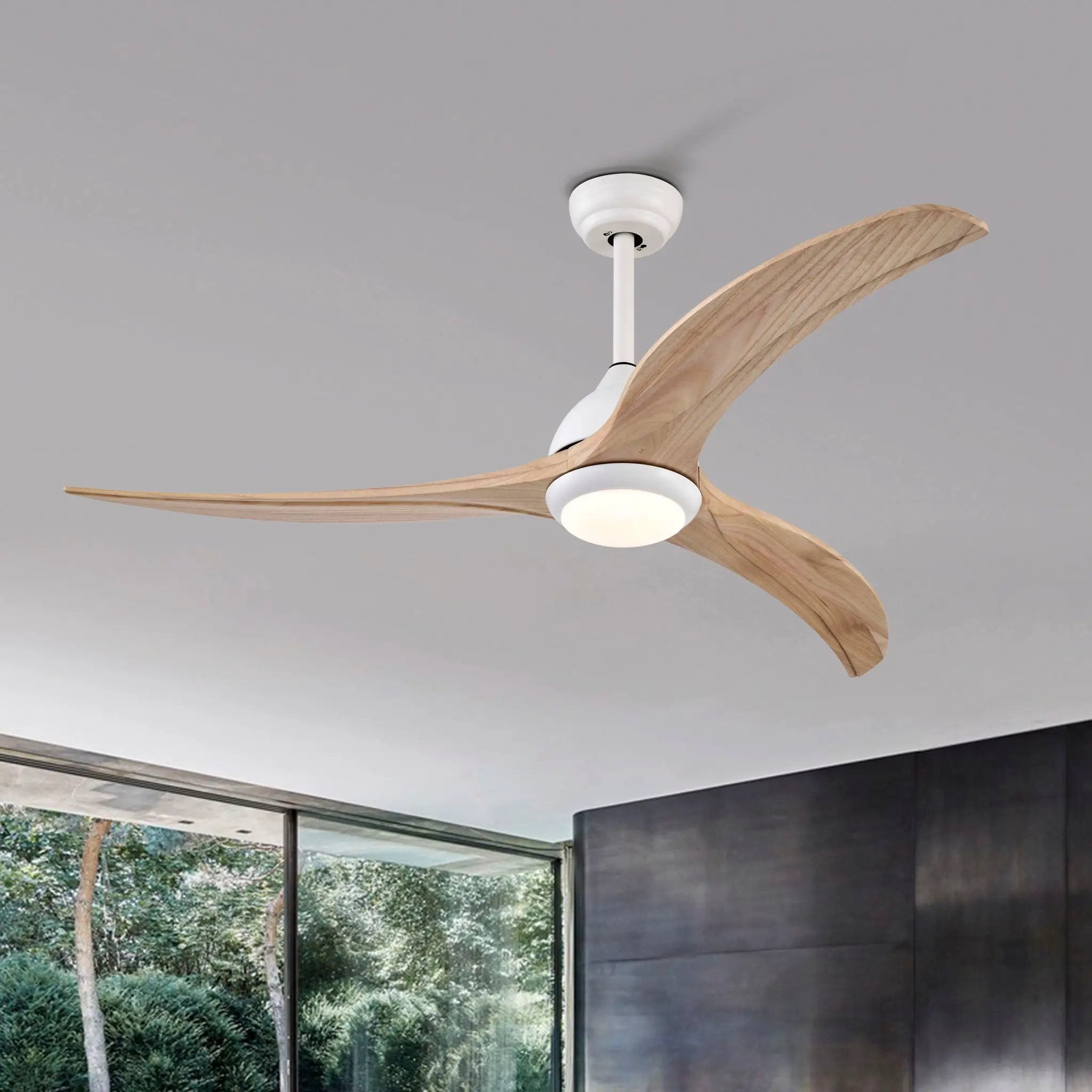 Indoor Outdoor Ceiling Fan With Light With Remote Control, Noiseless Reversible Motor, 6 Speed, 3 Color by Unique Piece Furniture