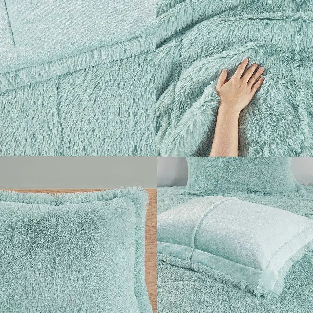 Full/Queen Shaggy Long Fur Comforter Mini Set by HouseOfZazla