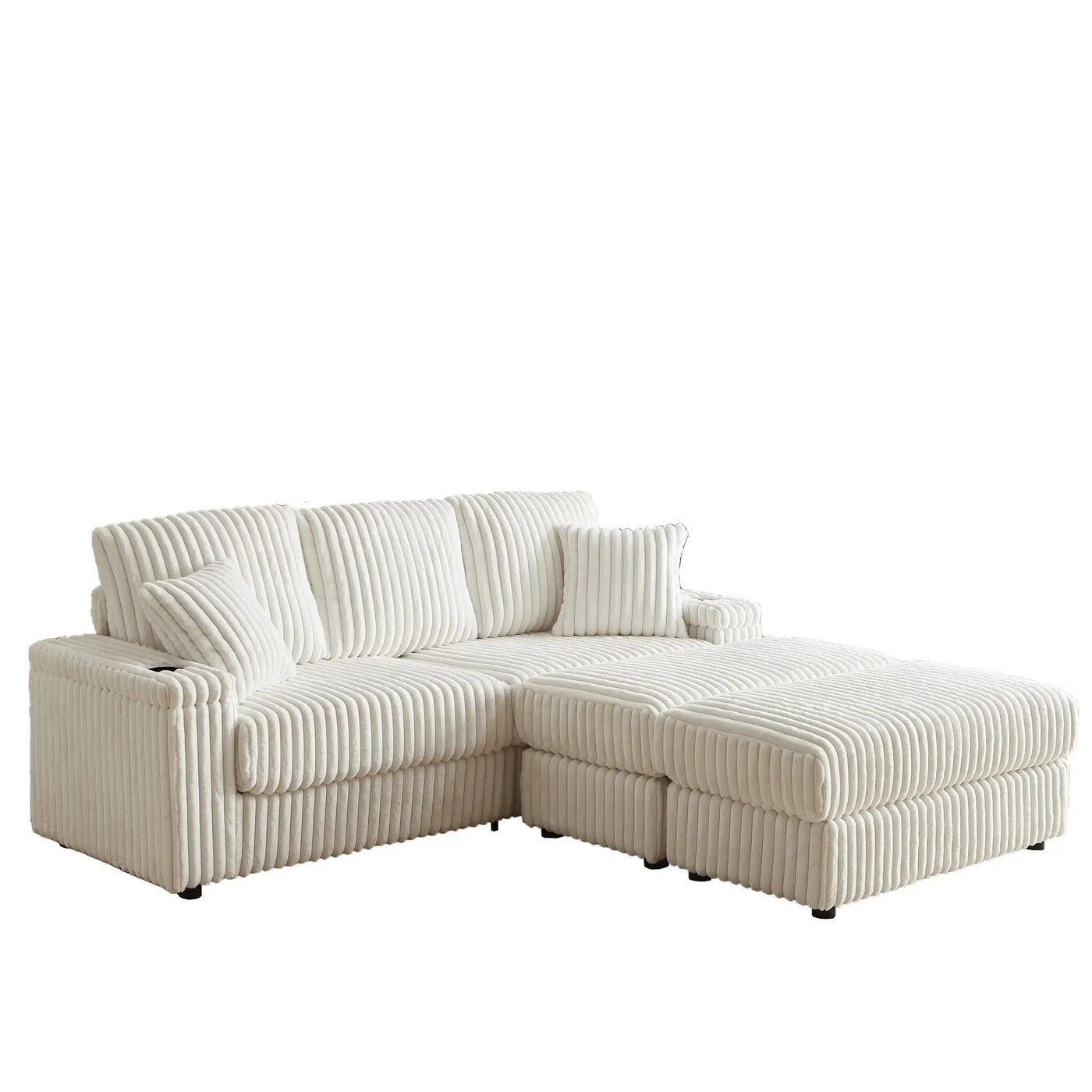 3 Seater Sofa With 2 Ottomans For Living Room by HouseOfZazla