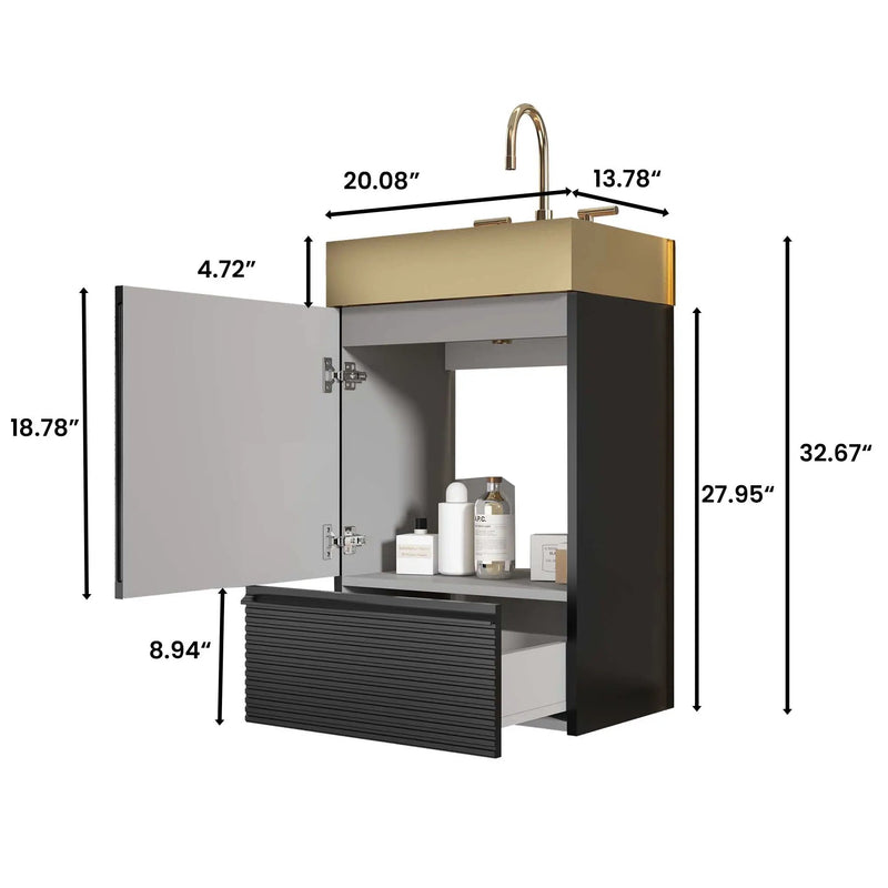 Gada 20" Striped Matt Bathroom Vanity by HouseOfZazla