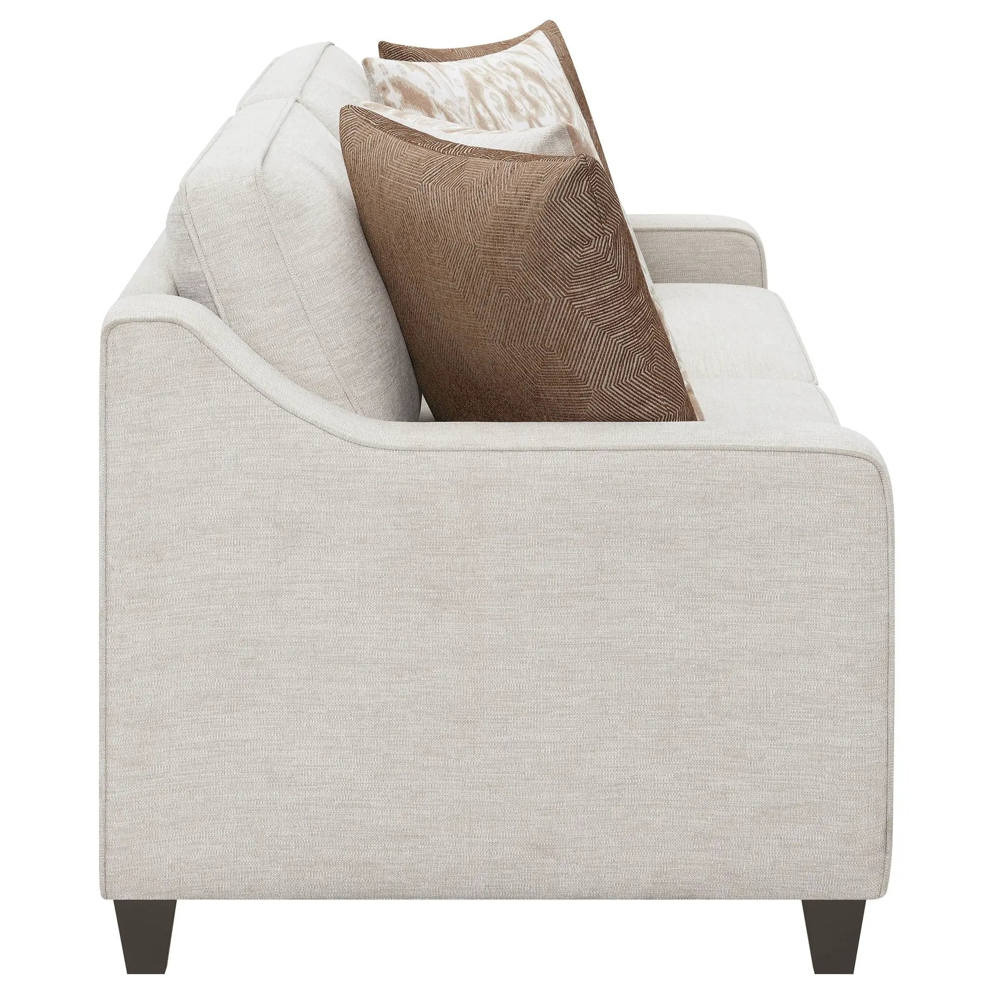 Christine 2-piece Upholstered Sloped Arm Sofa Set Beige by Unique Piece Furniture