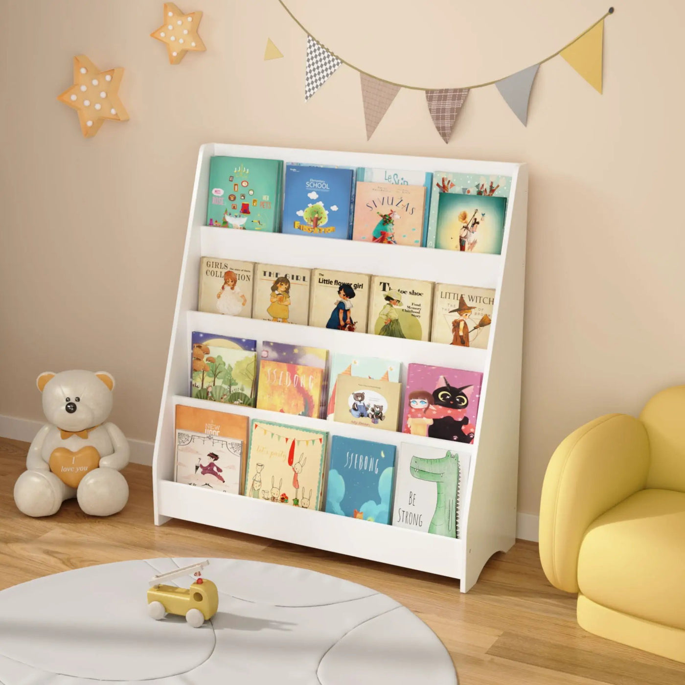 4 Tier Bookshelf, Toddler Book Display Shelves by HouseOfZazla