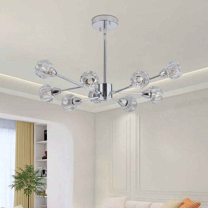 28" Modern Crystal Chandelier With 9 Lights by HouseOfZazla