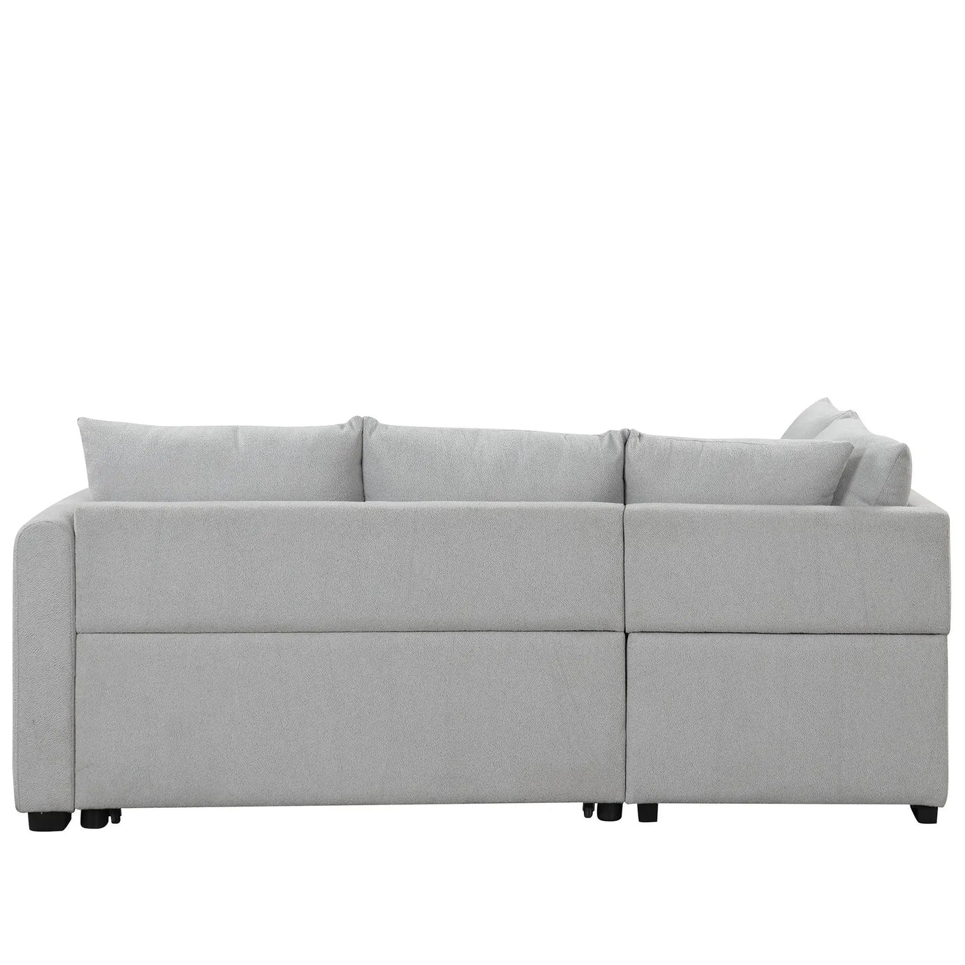 L-Shaped Sectional Pull Out Sofa Bed Sleeper Sofa With Two USB Ports, Two Power Sockets And A Movable Storage Ottoman by HouseOfZazla