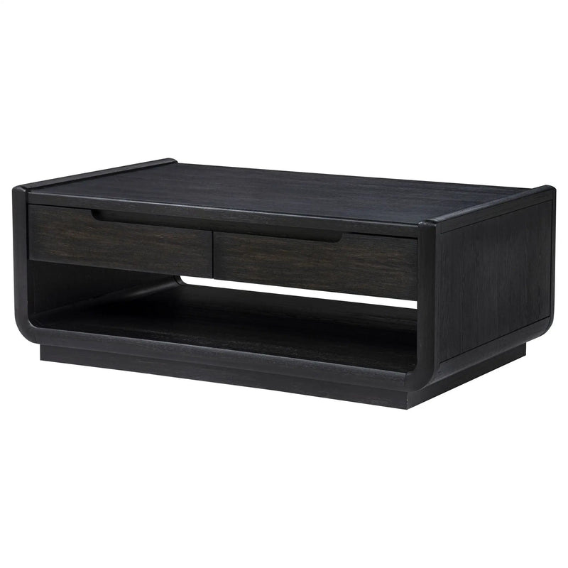 Leandro 2-drawer Wood Cocktail Coffee Table Burnished Black by Unique Piece Furniture