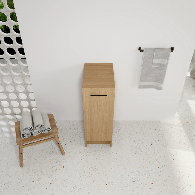 Slim Freestanding Bathroom Storage Cabinet - Light Oak by Unique Piece Furniture