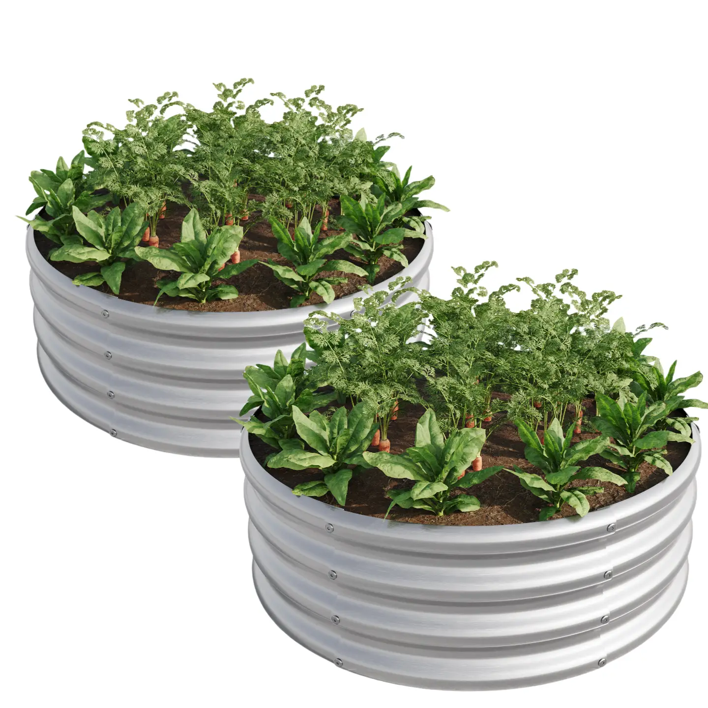 2PCS Tall Round Metal Raised Garden Beds by HouseOfZazla