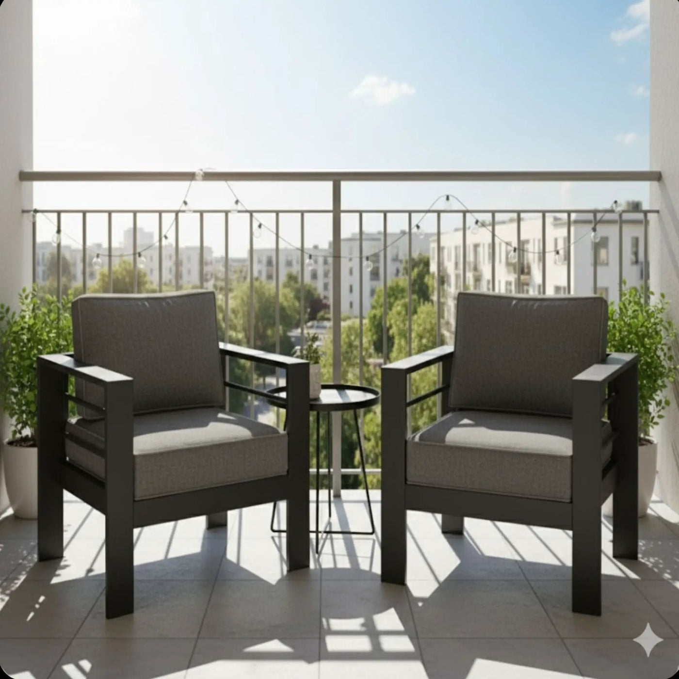 Modern All-Weather Patio Armchairs With Thick Cushions (Set of 2) by HouseOfZazla