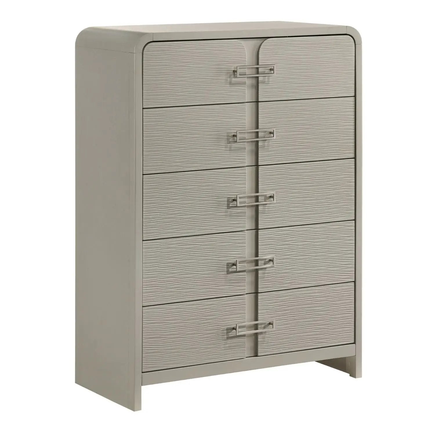 Aria - 5 Drawer Chest - Beige by HouseOfZazla
