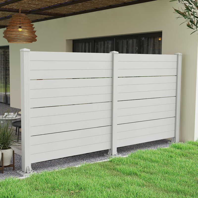50" W x 49" H Outdoor Privacy Screen with Aluminum Posts, 2 Panels by HouseOfZazla