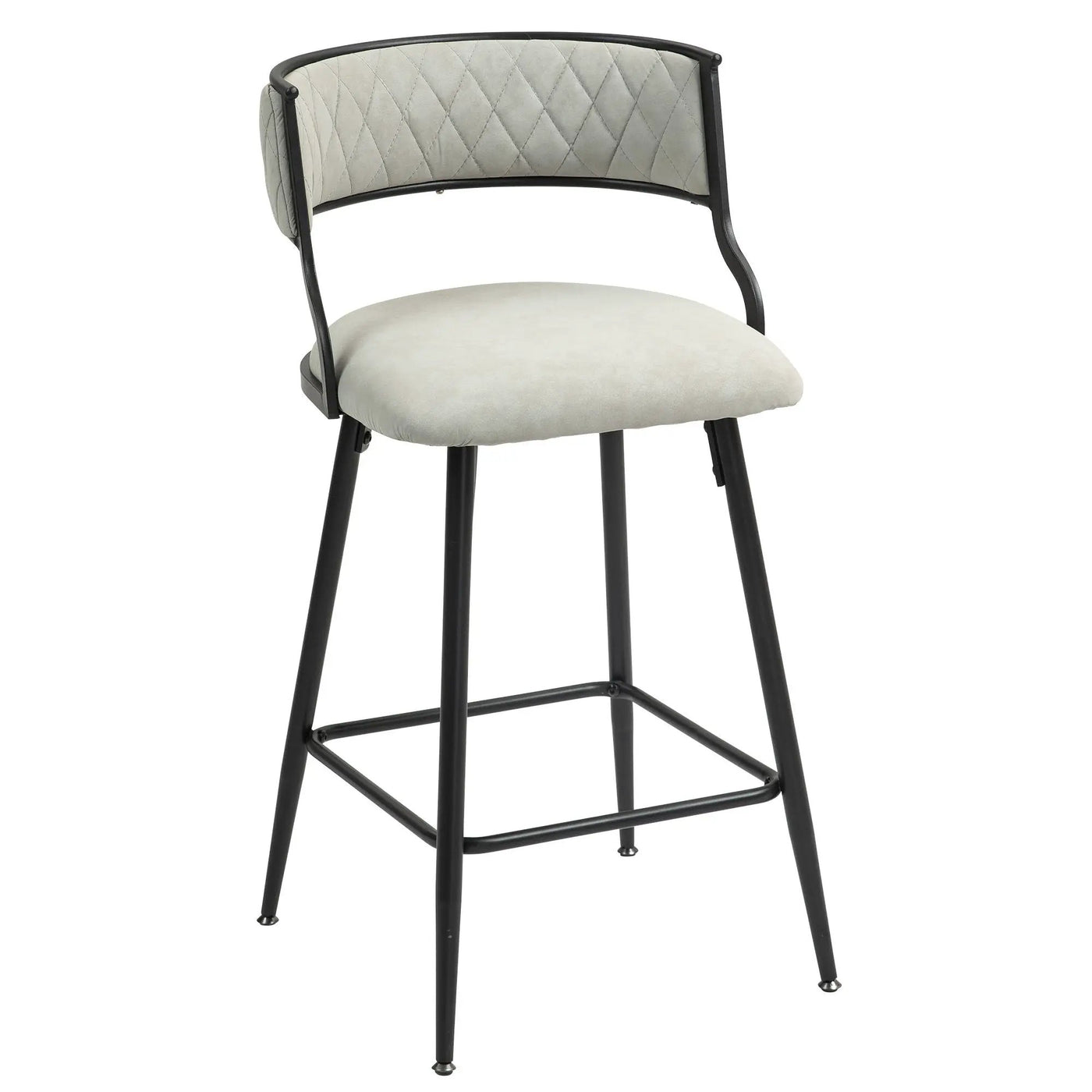 Counter Height Bar Stools With Powder Coating Base And Footrest (Set of 2) - by HouseOfZazla