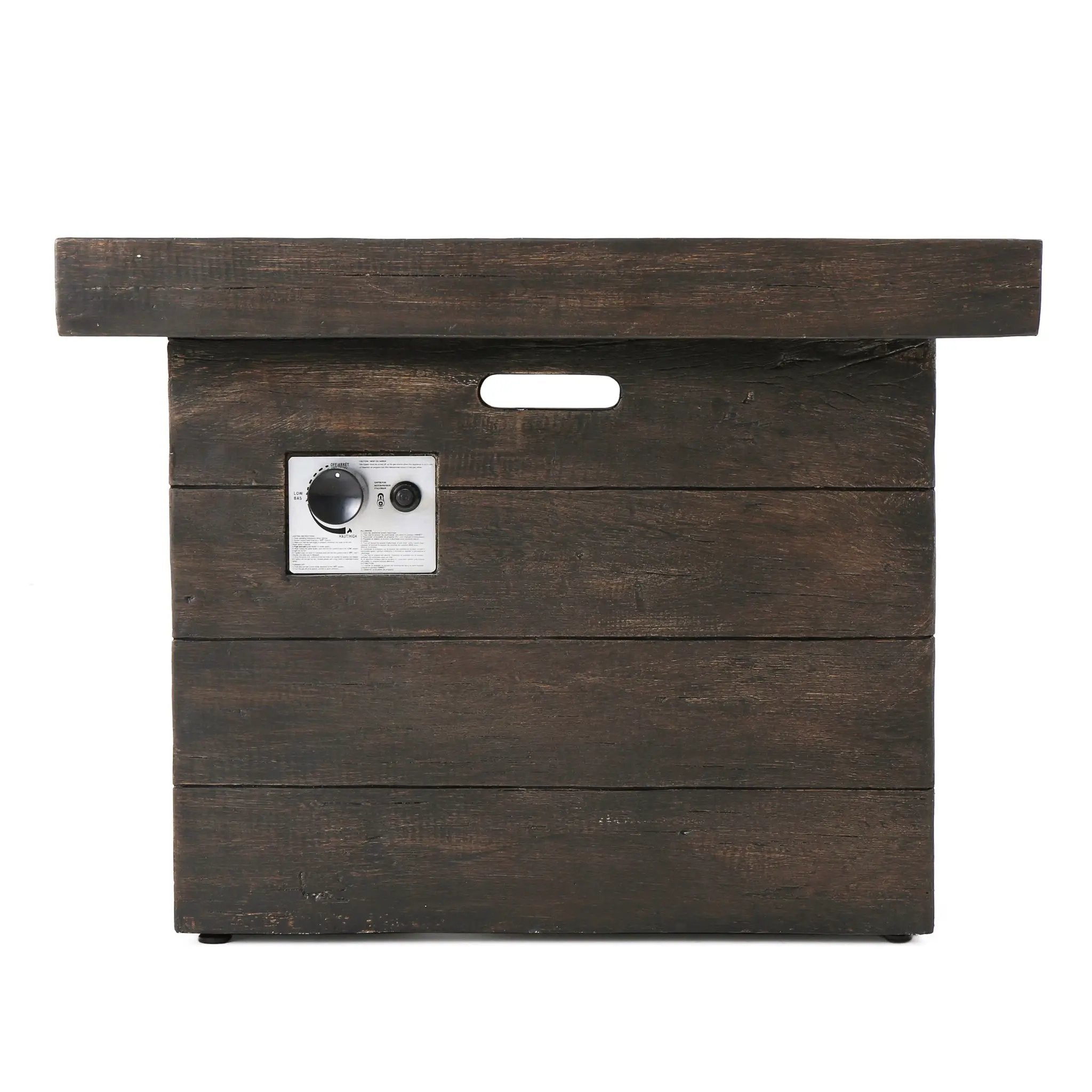 Anchorage 32'' Wood Square MGO Fire Pit Brown - 40,000 BTU by HouseOfZazla