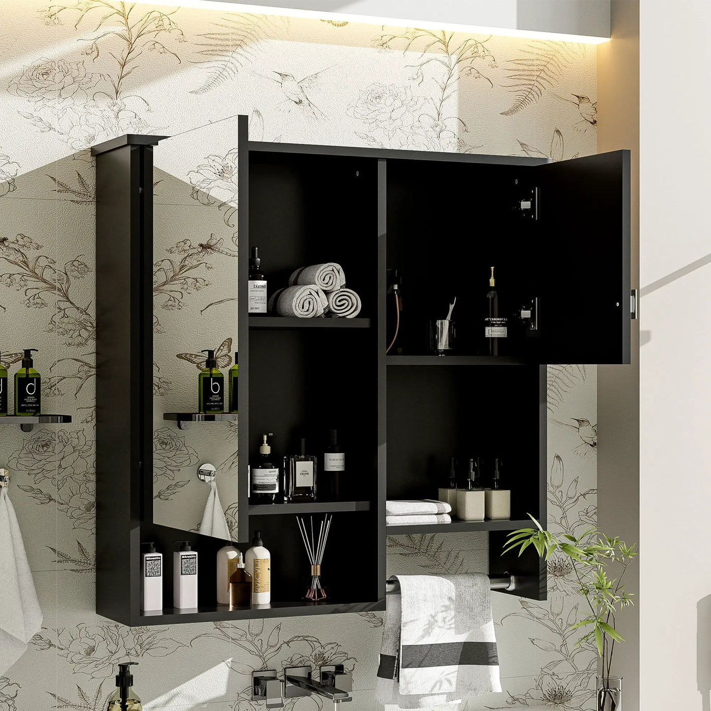 Modern Wall Mounted Bathroom Medicine Cabinet, Bathroom Wall Storage Cabinet With Mirror by HouseOfZazla