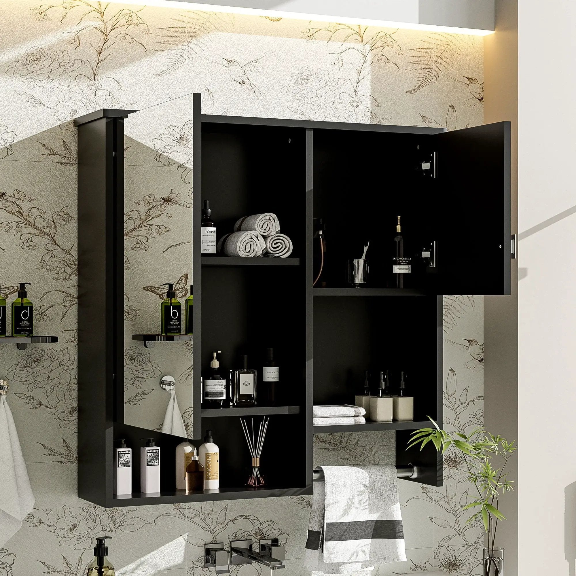 Modern Wall Mounted Bathroom Medicine Cabinet, Bathroom Wall Storage Cabinet With Mirror by HouseOfZazla