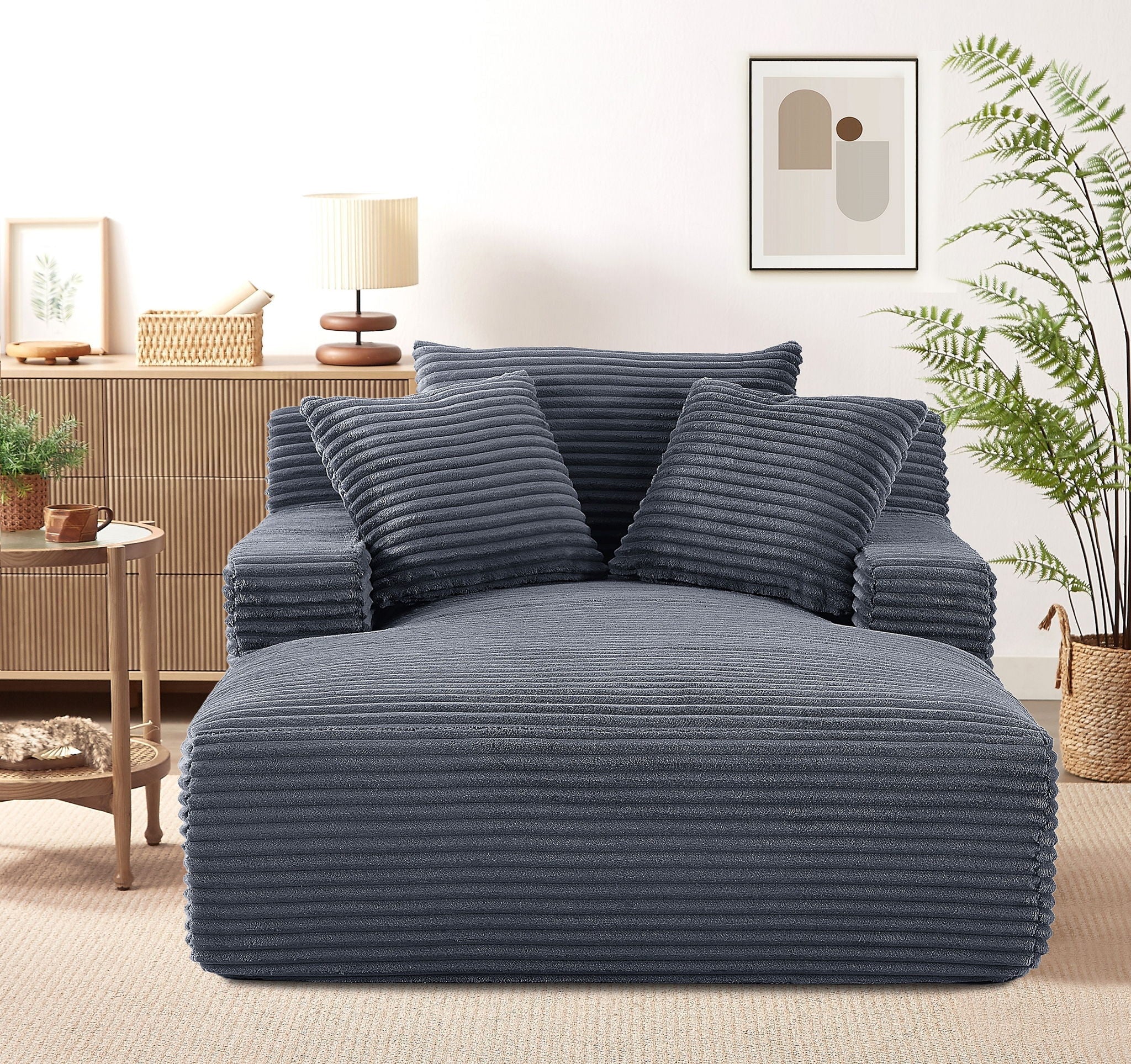 Cloudline - Oversized Chaise Lounge, Modern Comfy Couch With Full Foam Cushioning, Cozy Sleeper Sofabed by HouseOfZazla