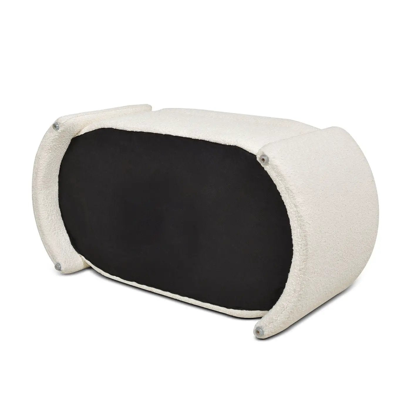 Fuji - Oval Storage Bench, Upholstered - Ivory White by HouseOfZazla